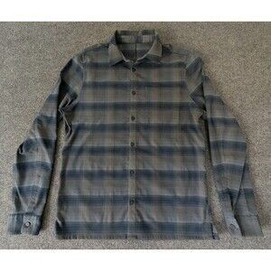 Lululemon Shirt Mens Blue Plaid Masons Peak Flannel button Down Sz Large